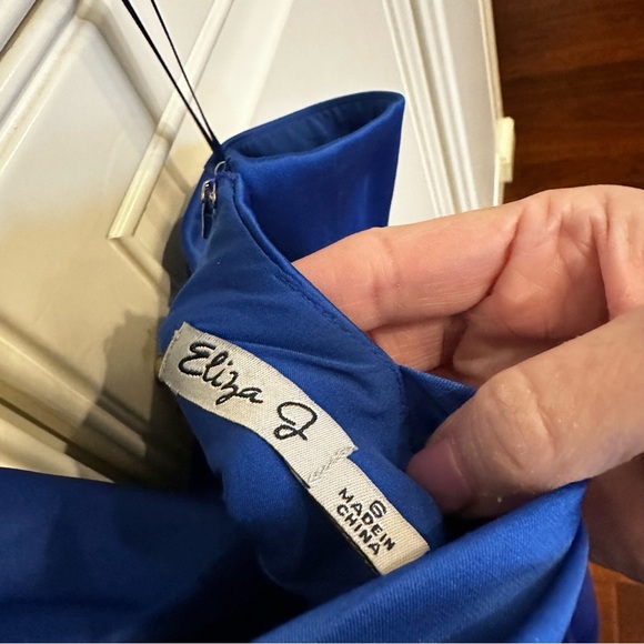 Eliza J Women’s Draped One Shoulder Royal Blue Jewel Rhinestone Cocktail Dress 6 - Picture 4 of 12